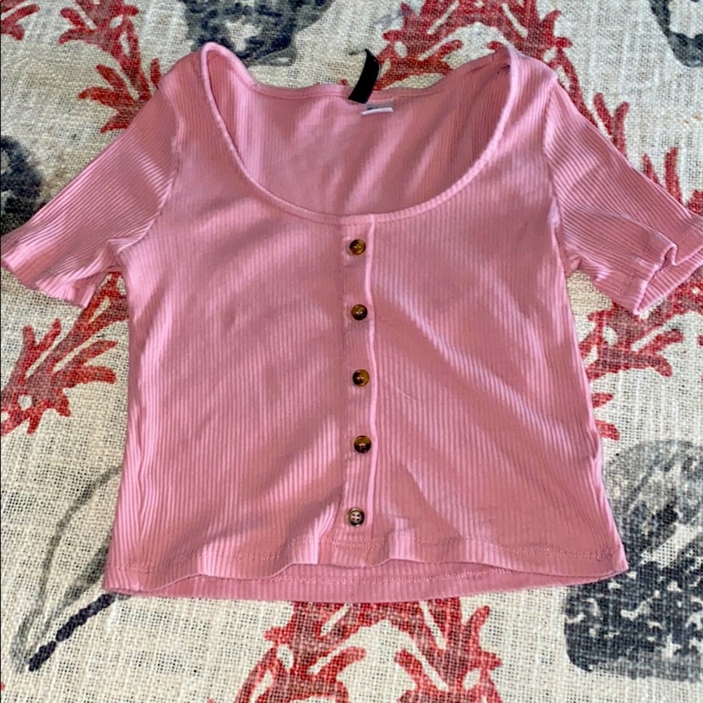 semi cropped button up shirt